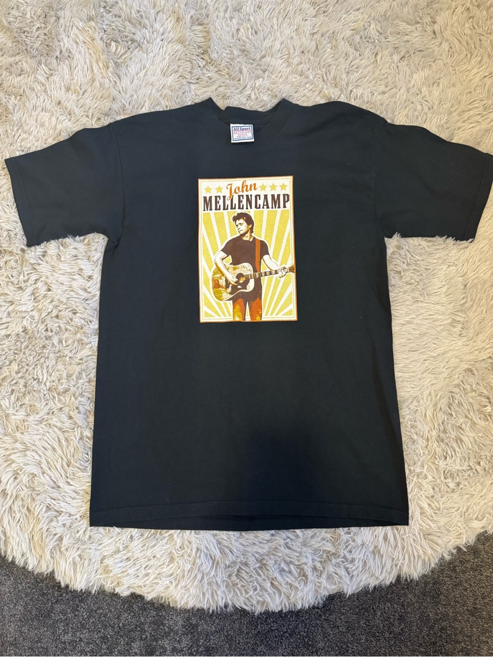Vintage 90s mint John Mellencamp Graphic Black T-Shirt